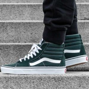 Vans Green and White High-Top Sneakers